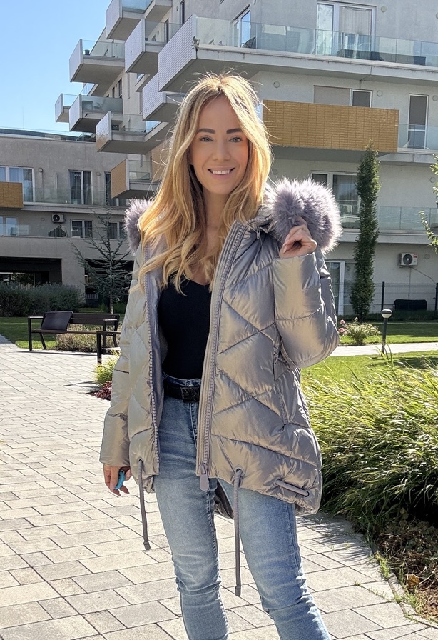 AnnaLea kabát gyöngyház lila – Női átmeneti kabát – Innova Fashion